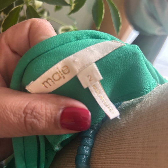 Maje GORGEOUS Green Pleated Blouse - Picture 5 of 5